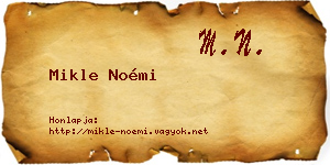 Mikle Noémi névjegykártya